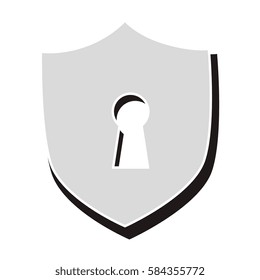 shield with security symbol isolated icon