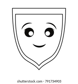Shield security symbol smiling cartoon smiling cartoon