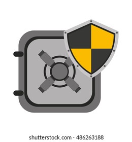 shield security system flat icon vector illustration design