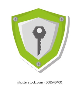 shield security system isolated icon vector illustration design