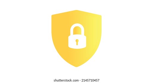 Shield security vector icon. Padlock with shield icon in modern trendy style isolated on white background.