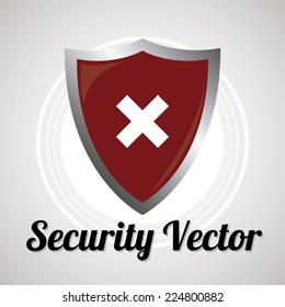 shield Security vector over gray color background