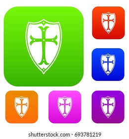 Shield set icon in different colors isolated vector illustration. Premium collection