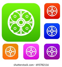 Shield set icon in different colors isolated vector illustration. Premium collection