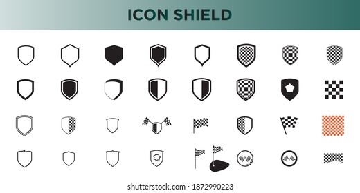 Shield set icon vector graphic of template illustration