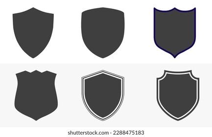Shield set icons. Shield drawing illustration design