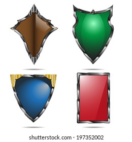 Shield set isolated on white