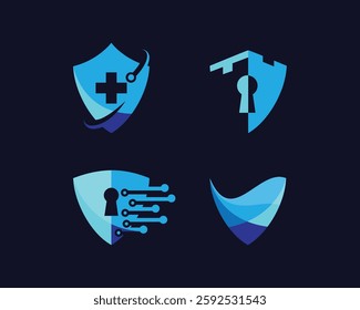 shield set logo creative technology connect home health care guard