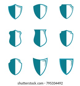 Shield set vector security design element emblem illustration concept modern background on white