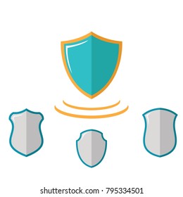 Shield set vector security design element emblem illustration concept modern background on white