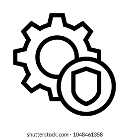 shield setting Vector Line Icon