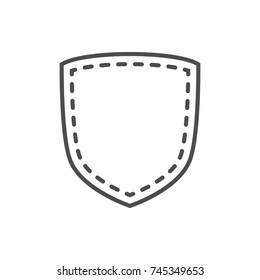 Shield shape icon. Black silhouette sign isolated on white. Symbol of protection, arms, coat honor, security, safety. Flat retro style design. Element vintage heraldic emblem Vector illustration