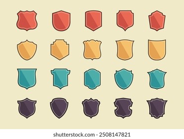 Shield Shape Illustration Element Set