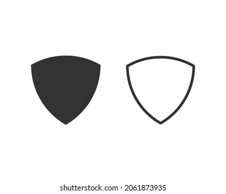 Shield shape vector icon. Protection and security symbol. Safety and defence sign. Heraldic logo. Clip-art silhouette.