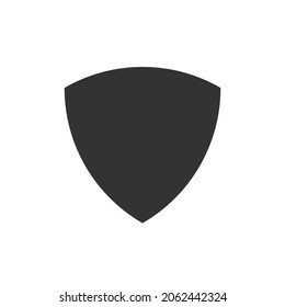 Shield shape vector icon. Protection and security symbol. Safety and defence sign. Heraldic logo. Clip-art silhouette.