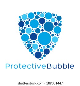 Shield Shape Vector Made Up of Circles