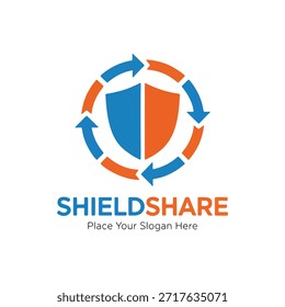 Logotipo de protección de flecha circular de Compartir Shield