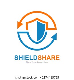 Shield share logo vector design. Suitable for business, web, and technology