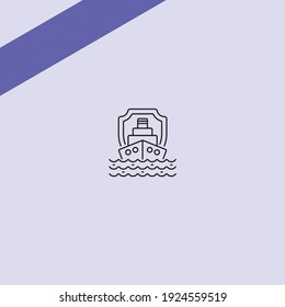 icono de envío de escudo en púrpura de fondo
