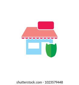 Shield Shop Logo Icon Design
