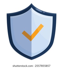 Shield showing check mark presenting concept of safety and security