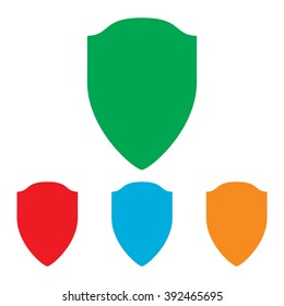 Shield sign. Colorfull set isolated on white background