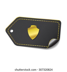 Shield Sign golden Vector Icon Design