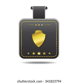 Shield Sign golden Vector Icon Design