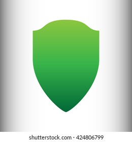 Shield sign. Green gradient icon