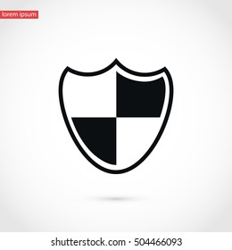 Shield sign icon, flat design best vector icon