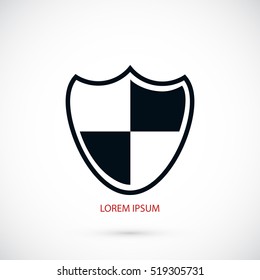 Shield sign icon, flat design best vector icon