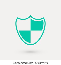 Shield sign icon, flat design best vector icon