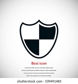 Shield sign icon, flat design best vector icon