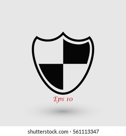Shield sign icon, flat design best vector icon