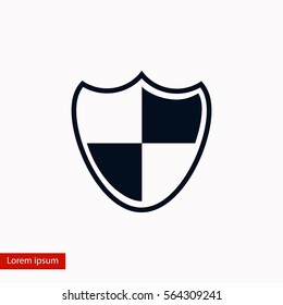 Shield sign icon, flat design best vector icon
