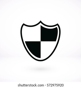 Shield sign icon, flat design best vector icon