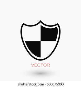 Shield sign icon, flat design best vector icon