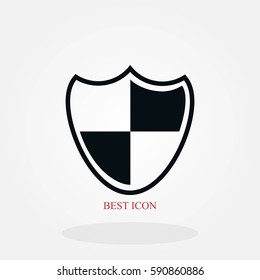 Shield sign icon, flat design best vector icon