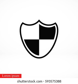 Shield sign icon, flat design best vector icon