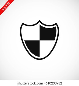 Shield sign icon, flat design best vector icon