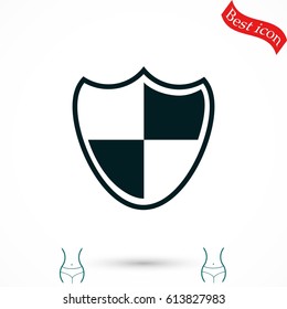 Shield sign icon, flat design best