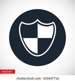 Shield sign icon, flat design best vector icon