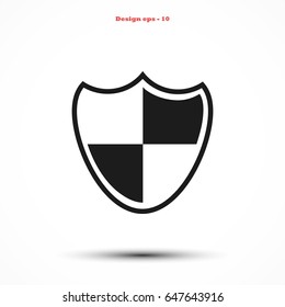 Shield sign icon, flat design best vector icon