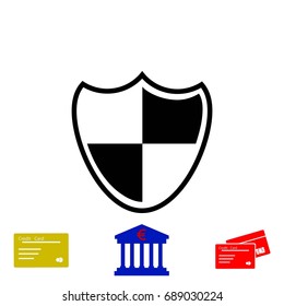 Shield sign icon, flat design best vector icon