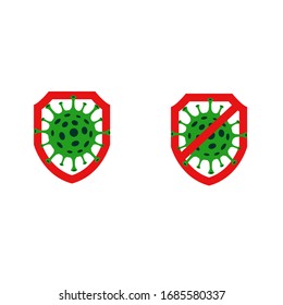 Shield sign icon. Protection from coronavirus. Sign caution coronavirus. Stop coronavirus. covid-19. vector illustration