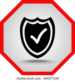 Shield sign icons, vector illustration. Flat design style