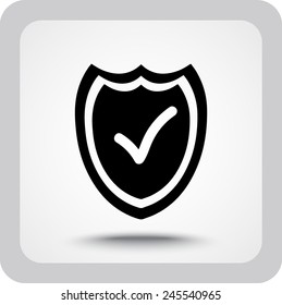 Shield sign icons, vector illustration. Flat design style