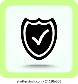 Shield sign icons, vector illustration. Flat design style