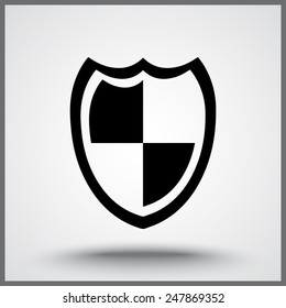 Shield sign icons, vector illustration. Flat design style