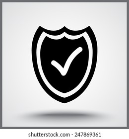 Shield sign icons, vector illustration. Flat design style